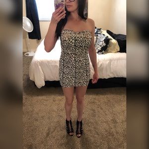 Sexy black and white dress